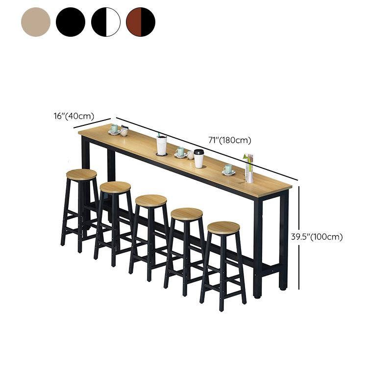 Contemporary Wood Bar Dining Table Rectangle Bar Table for Living Room
