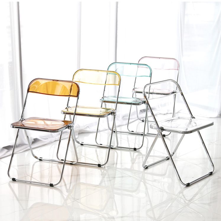 Plástico de estilo industrial que cena la silla lateral de cena de la parte posterior abierta de la silla sin brazos sola