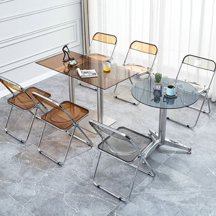 Metal sin brazos del estilo nórdico que cena la silla lateral plegable apilable de las sillas para el uso en el hogar