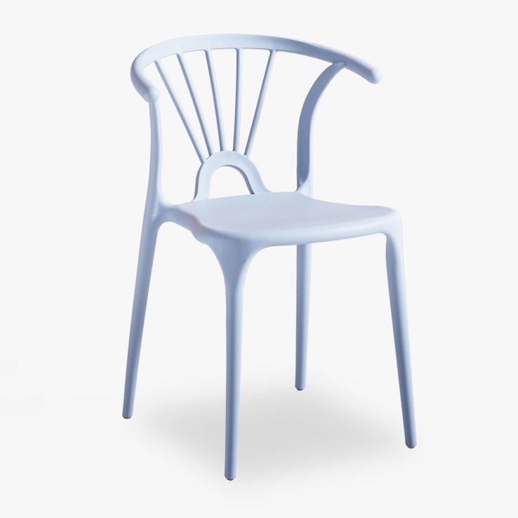 Silla lateral de plástico moderna para interiores y exteriores, silla apilable sin brazos Wishbone