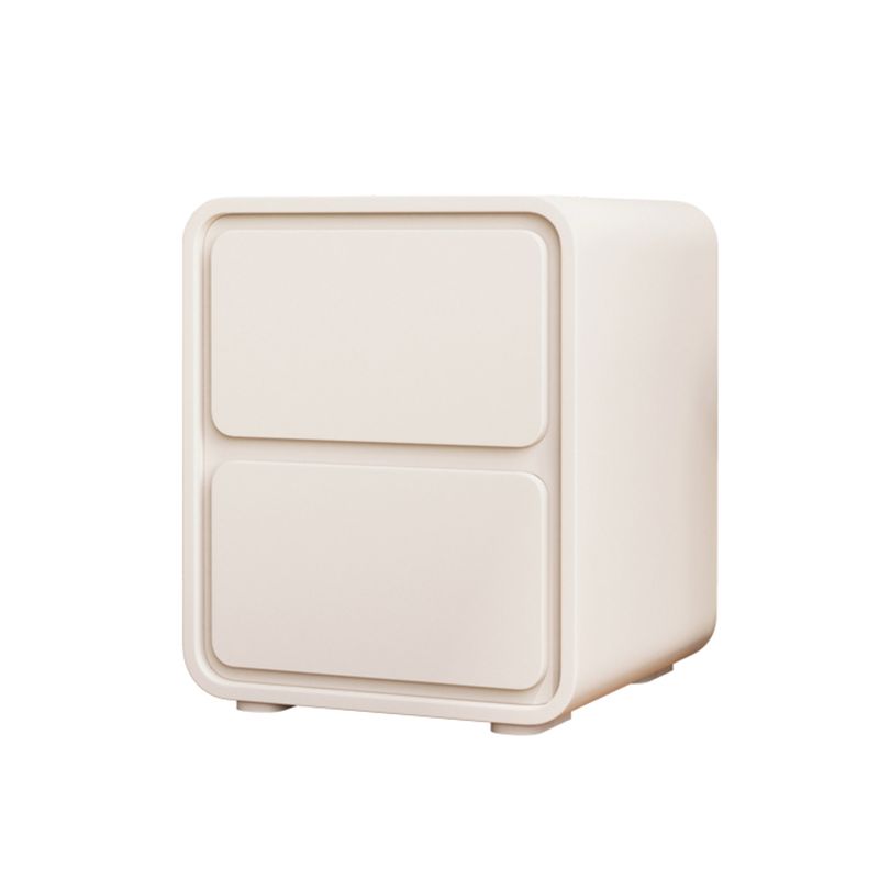 Manufactured Wood Nursery Nightstand with Drawers Flat Top Neutral Kids Bedside Table