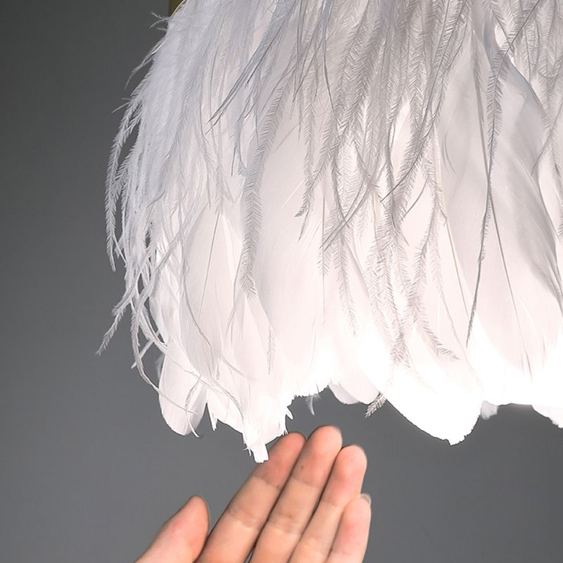 Sampaggio delle ragazze a forma di corona Feather Feather Feather a 2 luci Kit di luce sospesa in stile