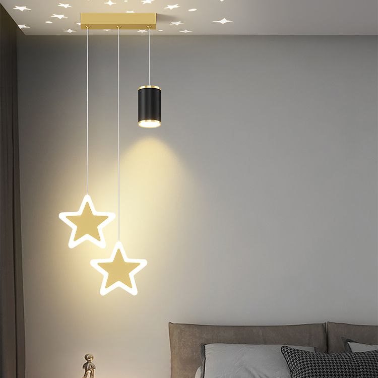 Geometrische Form des zeitgenössischen Stils Anhänger Leuchten Metall 3 Licht hängende Lampen