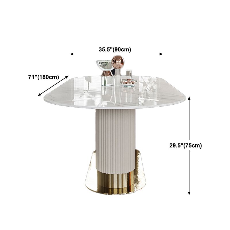 1/4/5/7 Pieces Luxury Dining Set Sintered Stone Top Dining Table with Leather Chairs