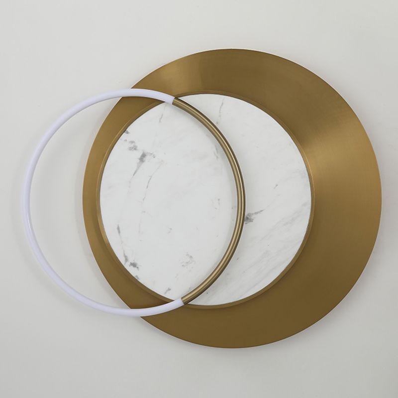 Metall runde Schattenwandbeleuchtung moderner Stil 1 Leichtem Wandleuchte in Messing