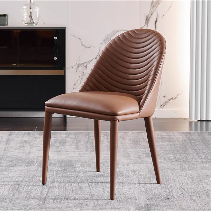 Modern Armless Dining Chairs Upholstered Low Back Side Chair