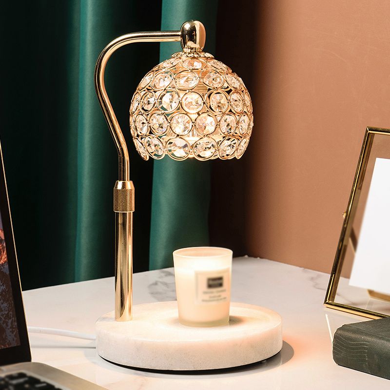 Nordic Glass Table Lamp Aromatherapy Melting Wax Desk Lamp without Candles for Bedroom