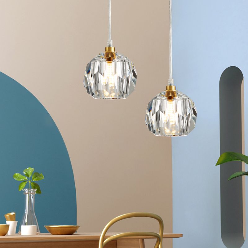 Modern Clear Crystal Shade Hanging Light Household Pendent Lighting Fixtures