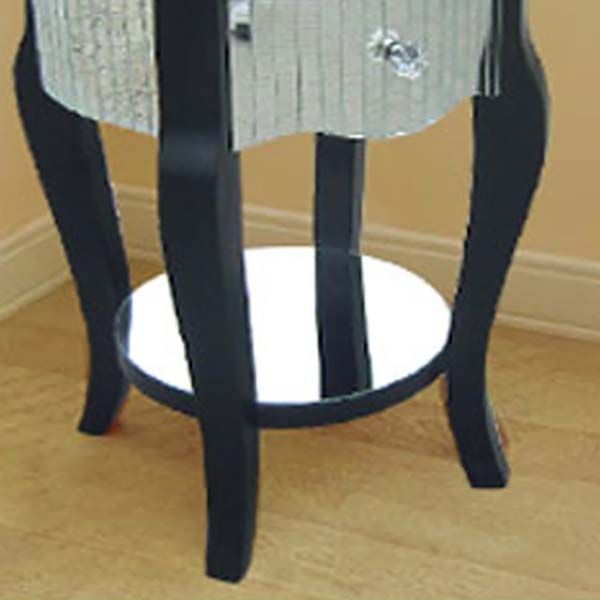 Round Glass top Side End Table Contemporary 23.6" Tall 4 Legs End Table