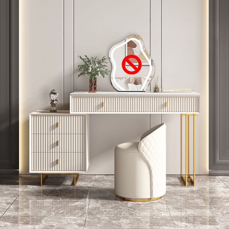 29.92" High Vanity Table with Drawers Stone Top Make-up Vanity