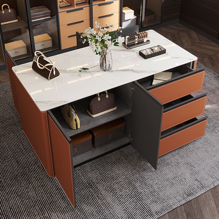 Dining Room Kitchen Island Table Modern Metal Prep Table with Drawer
