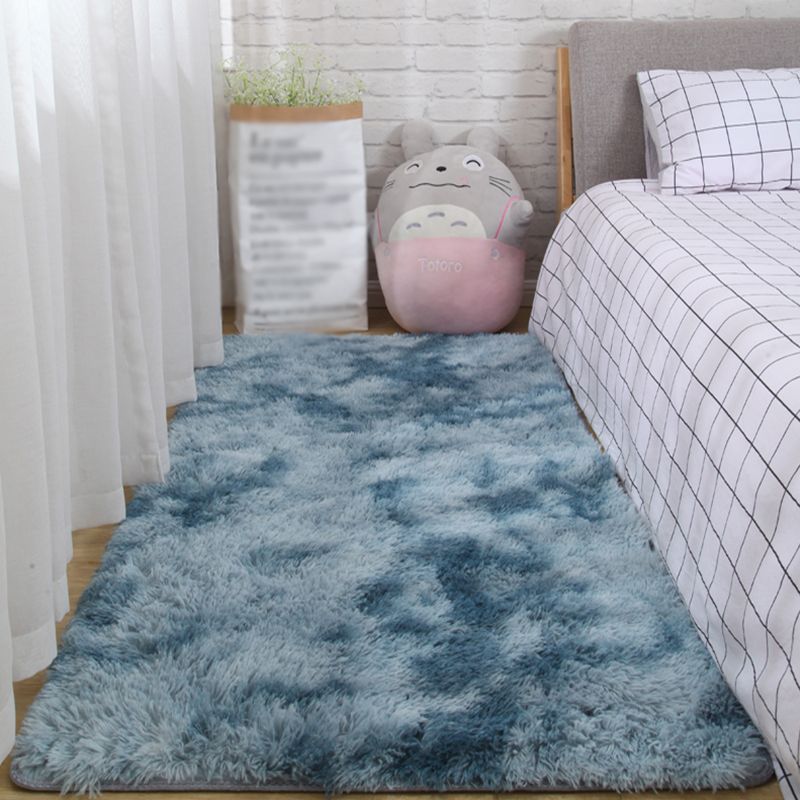 Modern Solid Shag Carpet Polyester Indoor Rug Non-Slip Backing Area Carpet for Adult's Bedroom