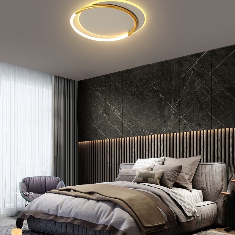 Nordic Minimalist Circles LED Plafondlamp Metal+Acryl Ring Creatief Ontwerp Verlichting Fixture in Goud