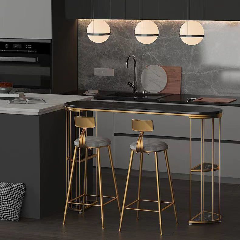 Contemporary Dining Stool Armless Bar Stools with Metal Base