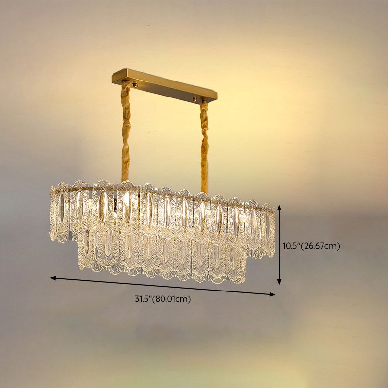 Modern Style Island Pendants Glass Pendant Lights in Gold for Living Room
