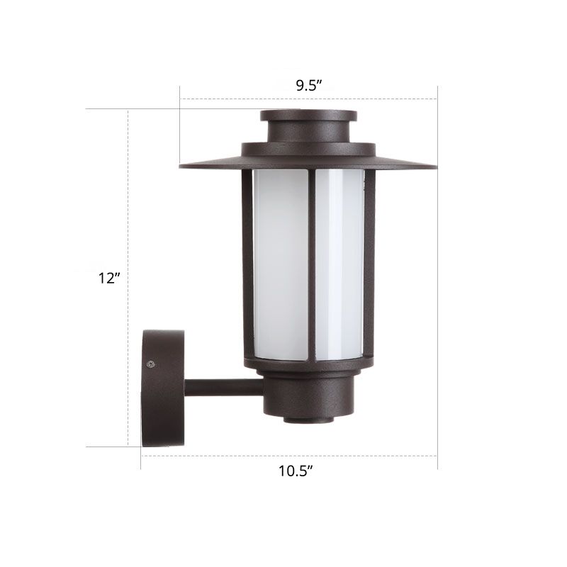 Cylinder Wall Mounted Light Minimalist Metal 1 Bulb Coffee Sconce Lamp for Garden