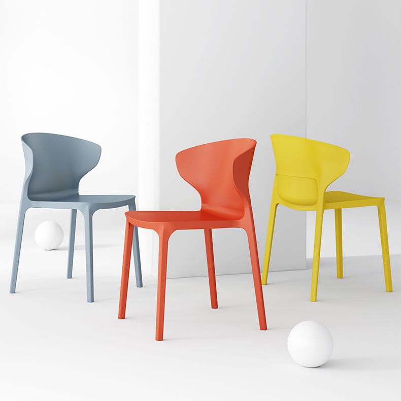 Modern Plastic Indoor Chair 35"H Wingback Side Dining Chair for Restaurant