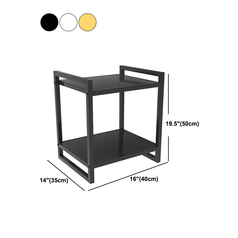 20'' Tall Metal Nightstand Modern Open Storage 1-Shelf Legs Inchuded Bedside Cabinet