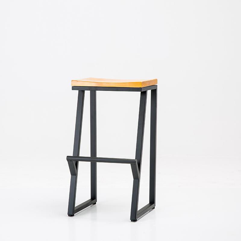 Contemporary Wood Counter Stools Metal Bar Stool for Home Use