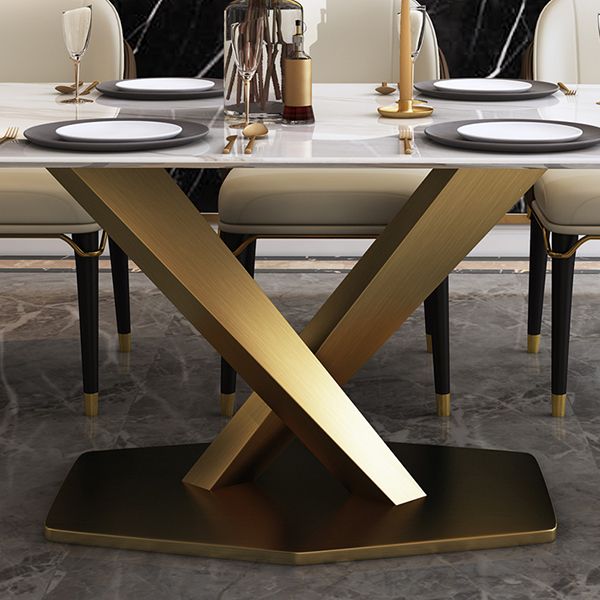 Glam Rectangle Table Set 1/2/5/6/7 Pieces Dining Set for Kitchen