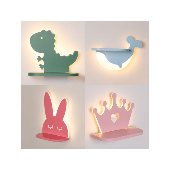 Cartoon Mooie patroon Wall Light Acryl LED SCONCE LICHT MET SPLOK VOOR JODS GIRL SLAAPKAMER