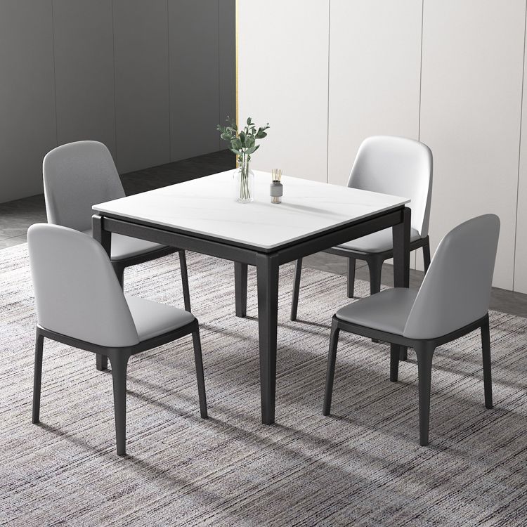 4-foot Stone Dining Site Table Industrial Style Square Dining Table for Home