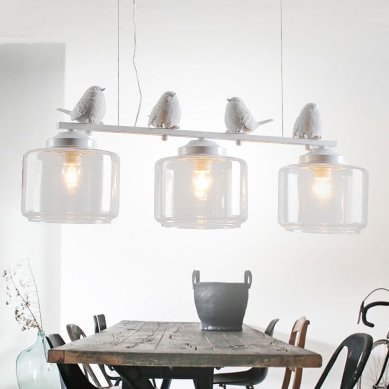 Drum Island Pendant Lights Ultra-Contemporary Clear Glass Island Pendant Lights for Restaurant