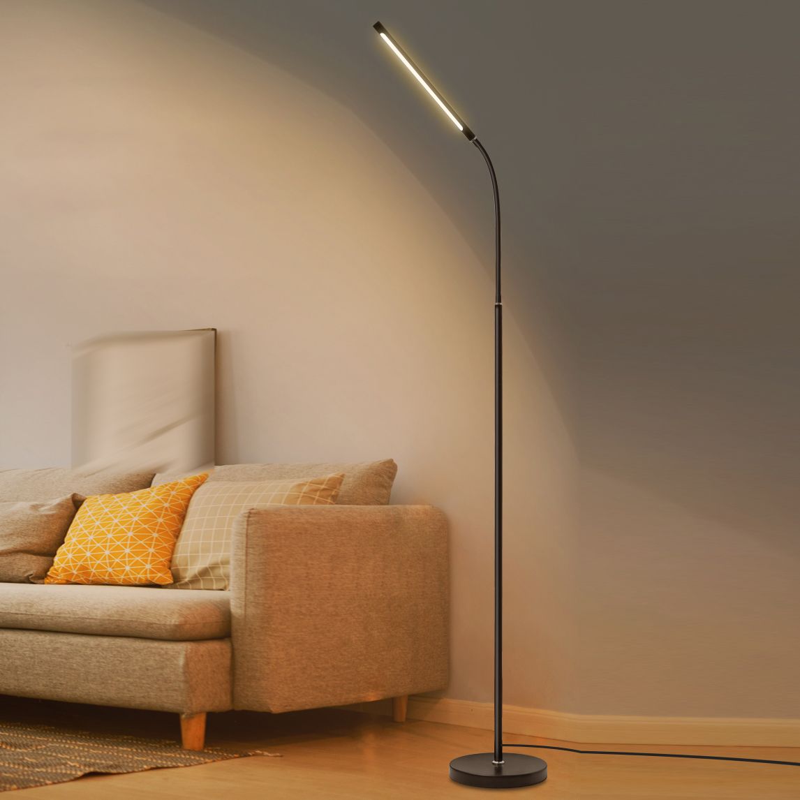 Modern Linear Floor Lamp Metal 41.5" High LED Floor Light for Living Room