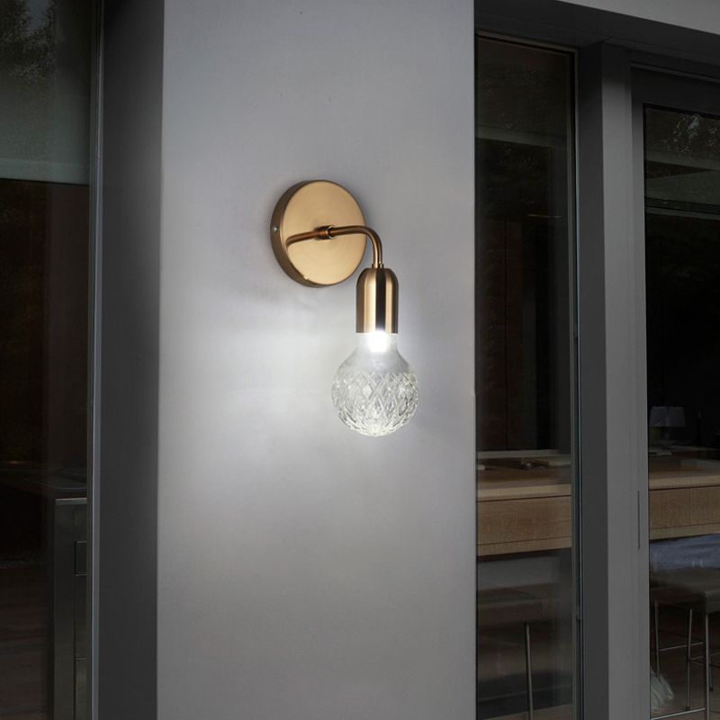 1 Light Wall Light Fixture Modern Glass Wall Mounted Lighting for Living Room