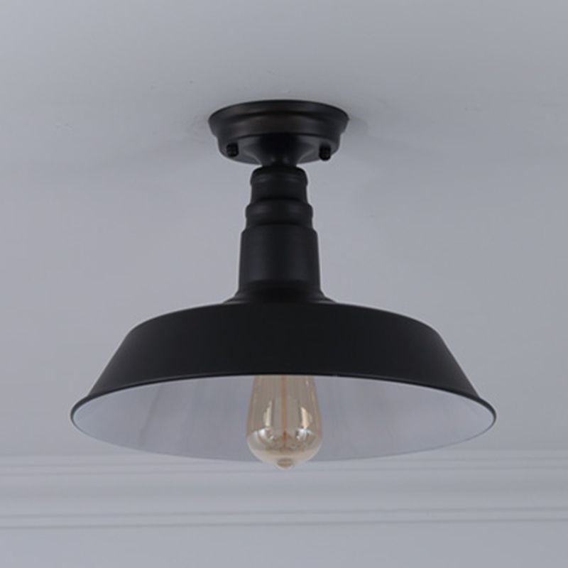 Industriële schuur semi-flush mount licht metaal semi-spoel plafondmontage licht