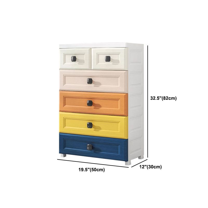 Modern Style Non-Hanging Armoire Plastic Home Storage Cabinet with Drawers
