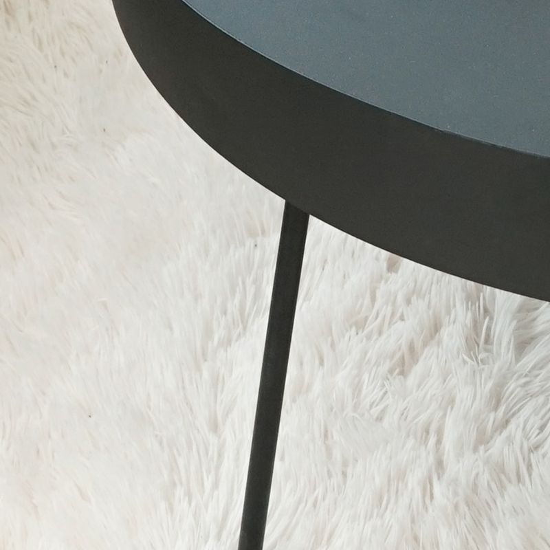 Round with Metal Accents Coffee Table Modern 4 Legs Cocktail Table