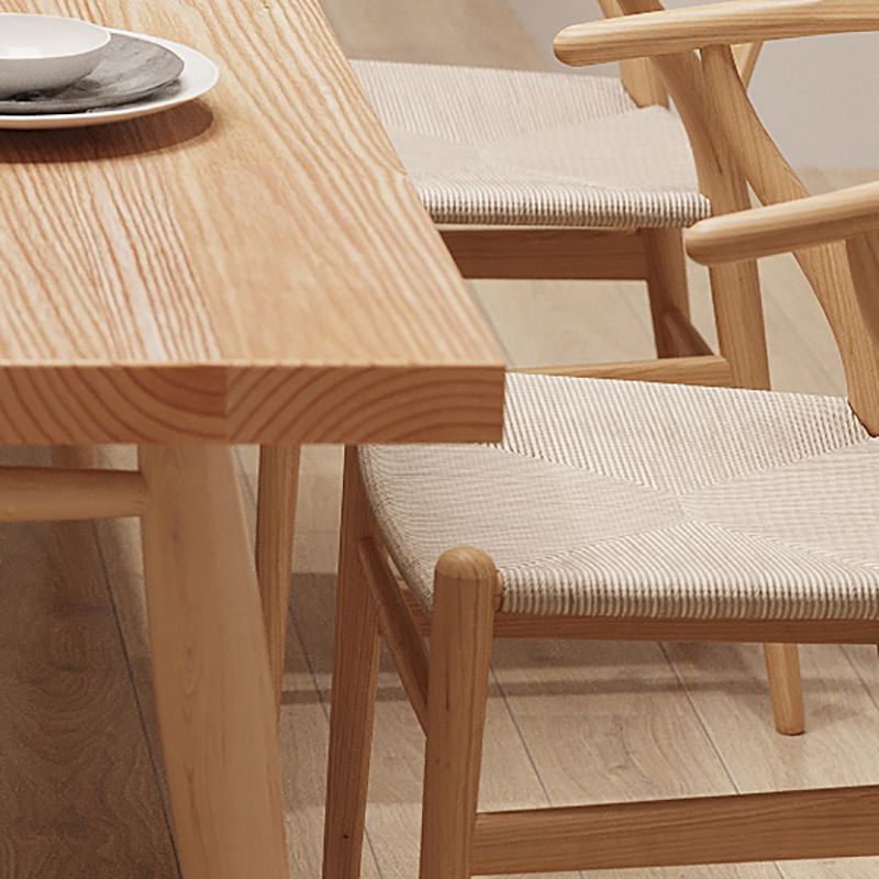 Modern Solid Wood Dining Room Collection Rectangle Tripod Dining Table in Natural
