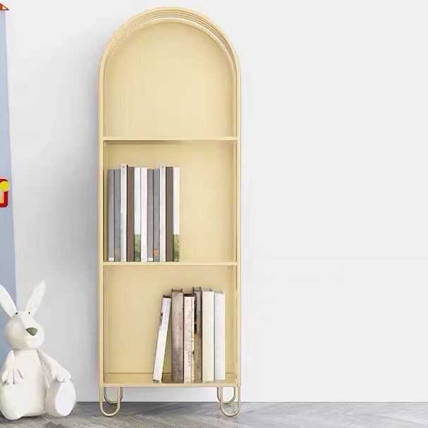Modern Metal Bookcase Standard Closed Back Vertical Bookshelf for Home