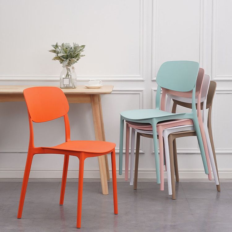 Plastic Dining Armless Kitchen Chair Open Back Dining Side Chair