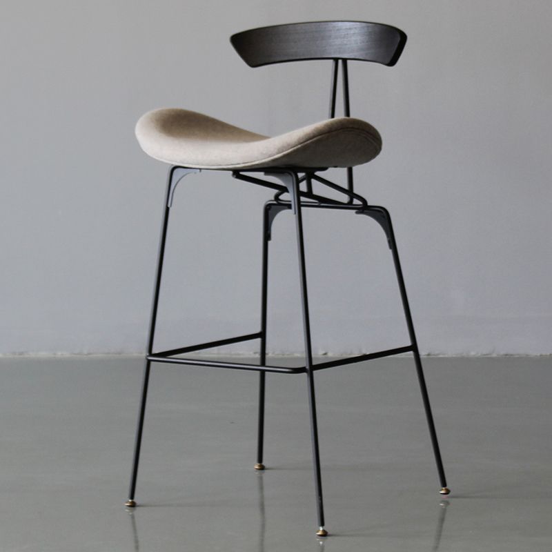 Modern Style Counter Stool Faux Leather Saddle Seat Bar Stool for Indoor