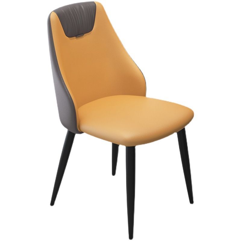 Faux Leather Industrial Chair Parsons Arm Chair for Dining Room