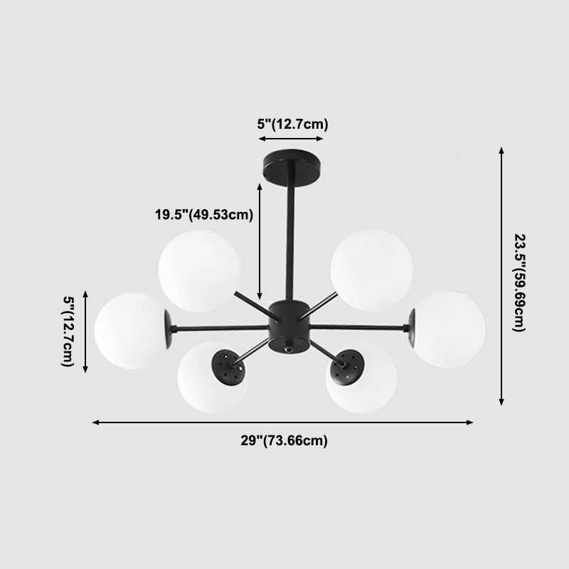 Globe Chandelier Lighting Multi-Head Hanging Light Fixtures for Living Room