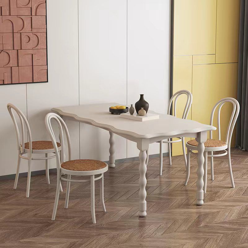 Modern Rectangle Wood Dining Table 1/2/4/5 Pieces Dining Set for Cafe
