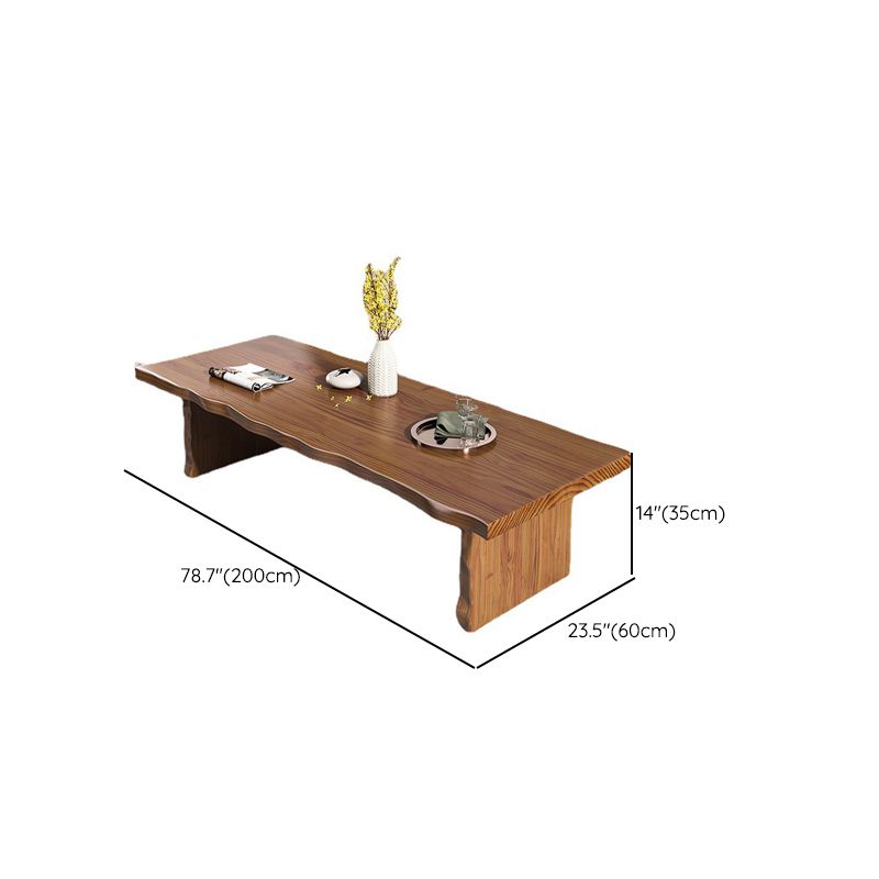 Solid Wood Coffee Table Rectangle Dark Brown Sled Coffee Table