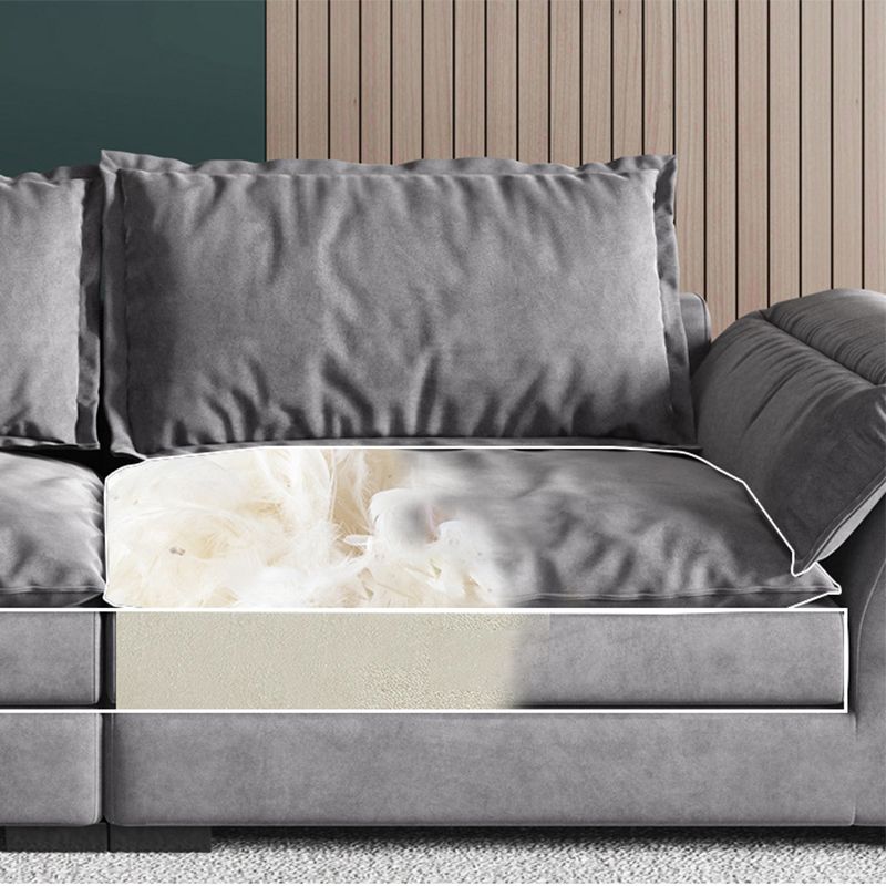 Modern Fabric Sofa with 2 Pillows Flared Arm Living Room Seating