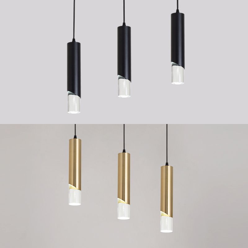 Tube Dinning Room Hanging Light Fixture Metal Simple Style Pendant Light Fixture