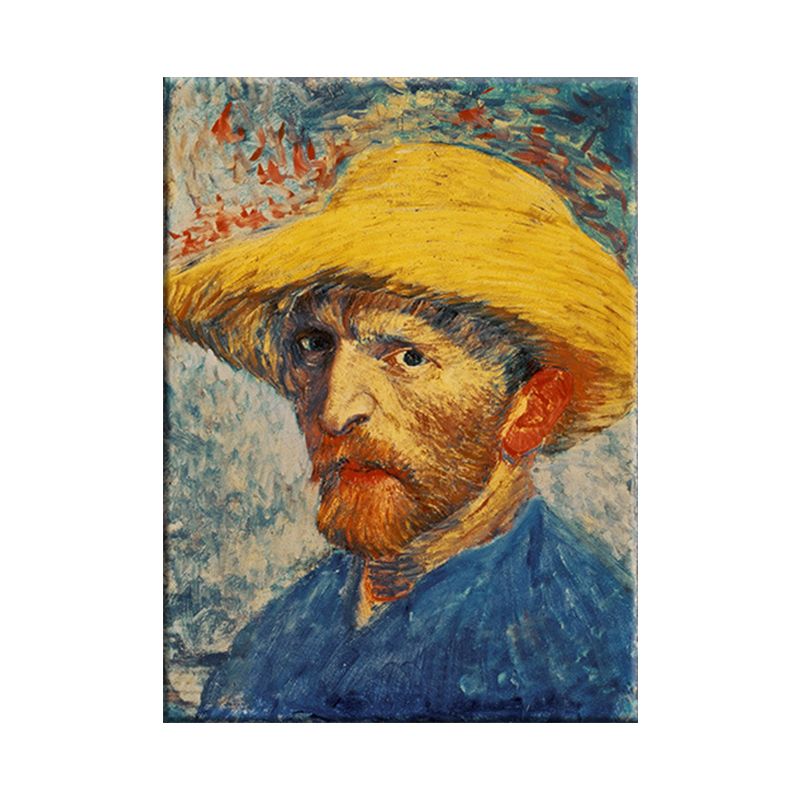 Van Gogh Self Portrait Painting Retro Style Textured Wall Art Decor for Living Room