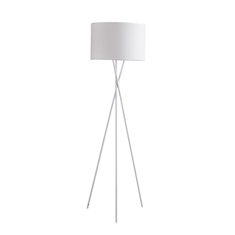 Lámpara de metal de trípode de luz de 1 luz de luz de 1 luz con sombra de tela para la sala de estar para sala de estar