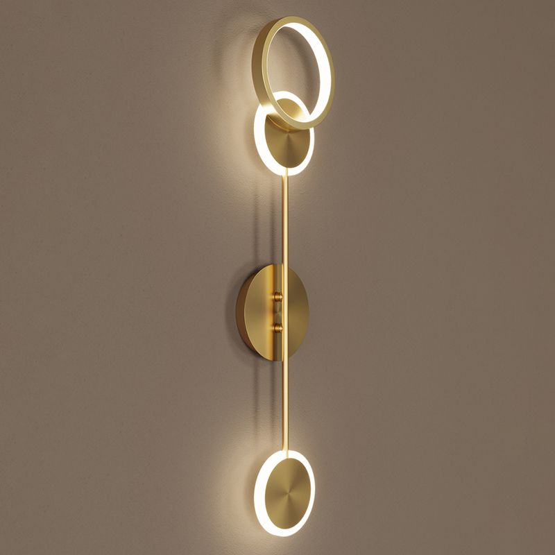 Modern Luxury Style Round Wall Mounted Light Fixture Metal Wall Sconce Lighting for Bedroom