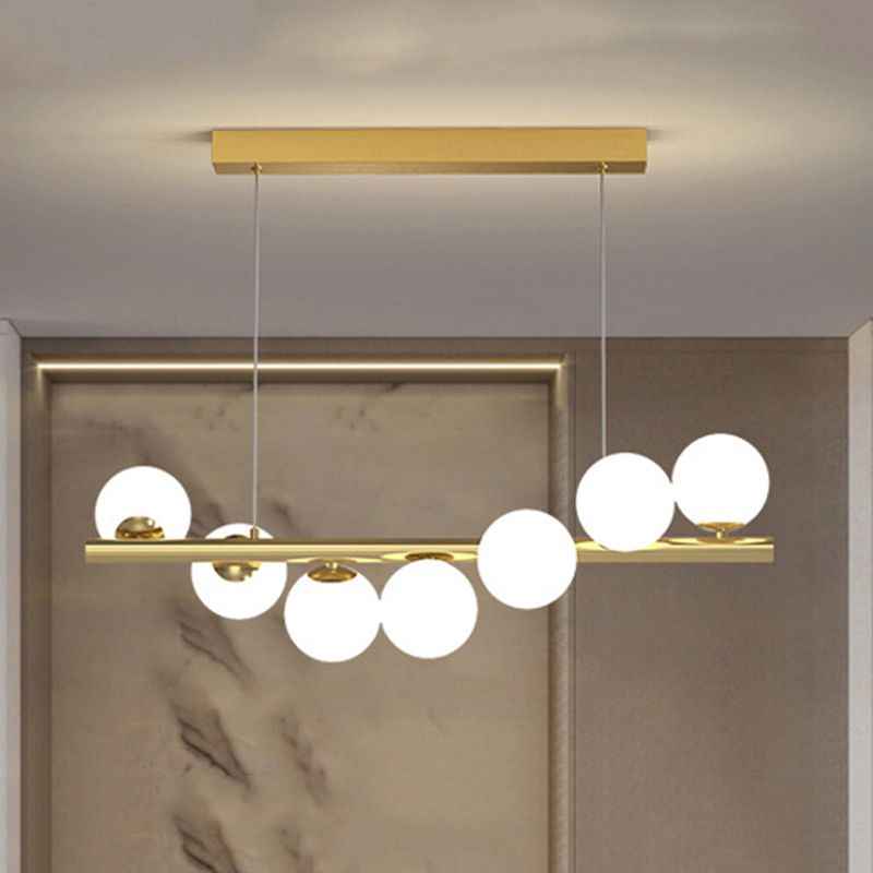 7/9/11-Light Contemporary Golden Kitchen Island Lighting Shaded Ceiling Light for Bedroom