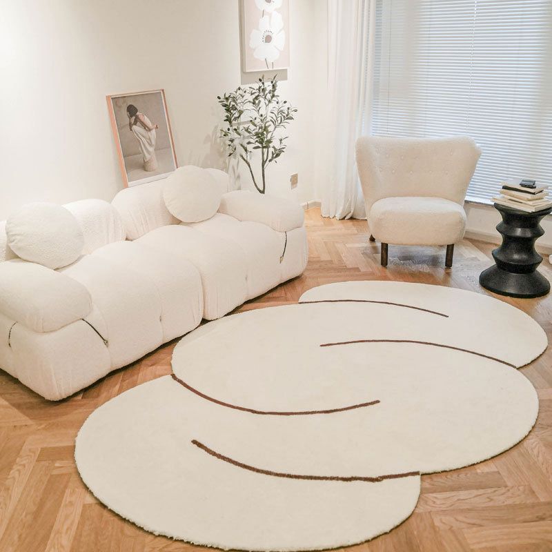 Haule de support en polyester de la zone moderne blanc moderne pour le tapis de support non glissant pour la décoration intérieure