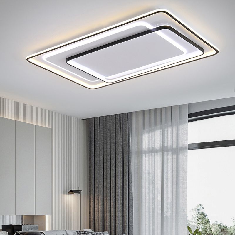 Modern Flush Light Black Ceiling Lighting with Metal for Bedroom