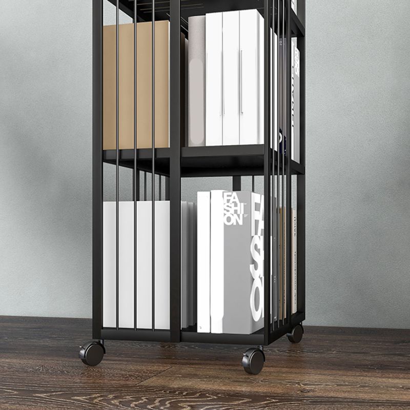 Standard Metal Bookcase Industrial Open Back Bookshelf with Shelves