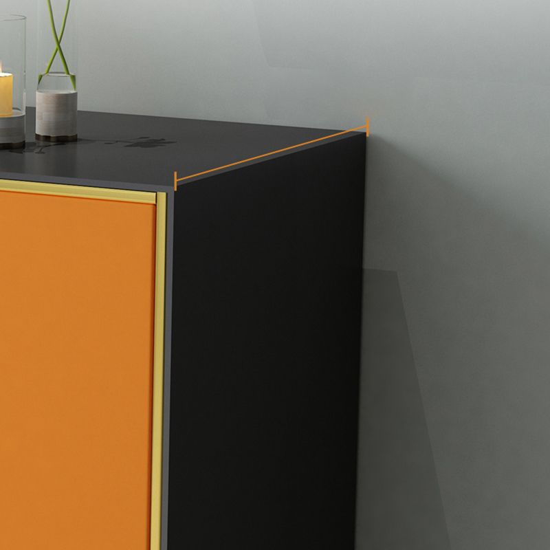 Modern Engineered Wood Sideboard Orange Cabinets Dining Server for Dining Room